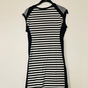 Black and white striped dress